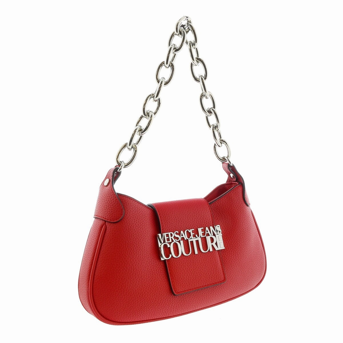 Versace Jeans Couture High Risk Red Half Moon Signature Closure Hobo Bag for womens