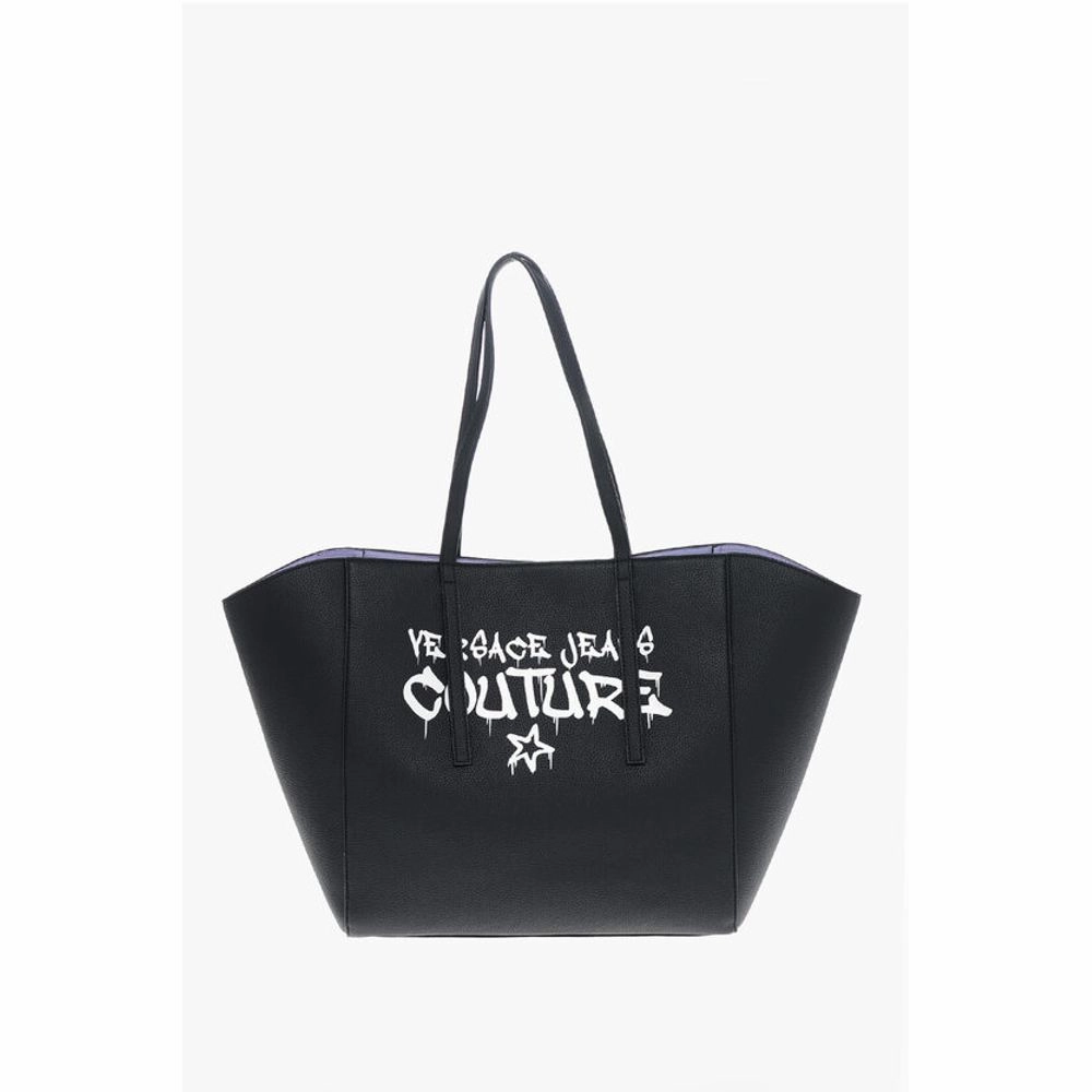 Versace JEANS COUTURE Textu Faux Leather Maxi Tote bag with Women's Clout