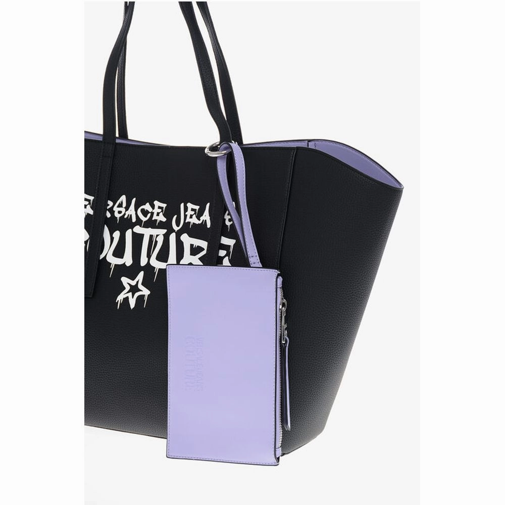 Versace JEANS COUTURE Textu Faux Leather Maxi Tote bag with Women's Clout