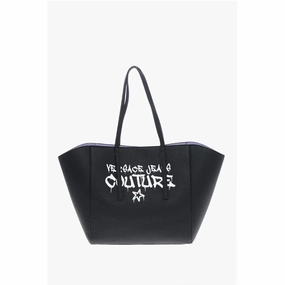 Versace JEANS COUTURE Textu Faux Leather Maxi Tote bag with Women's Clout