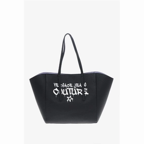 Versace JEANS COUTURE Textured Faux Leather Maxi Tote bag with Clout