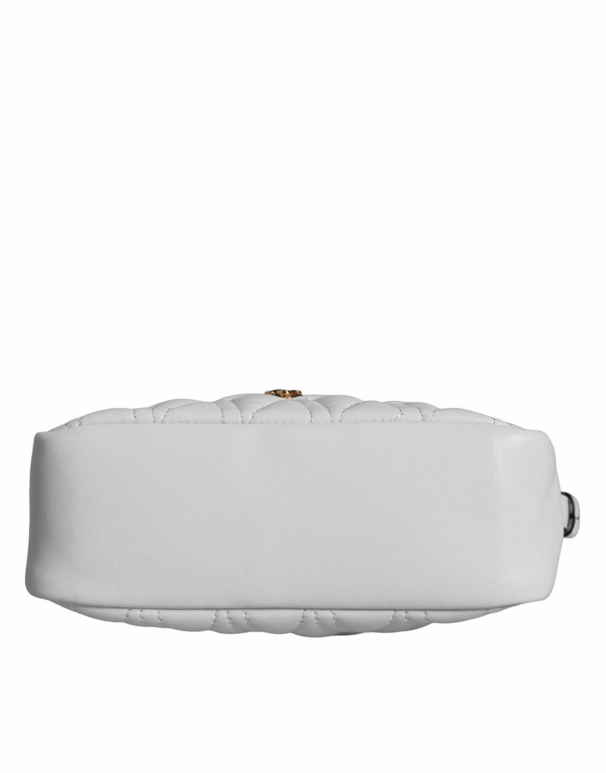 Versace White Quilted Nappa Leather Crossbody Shoulder Bag