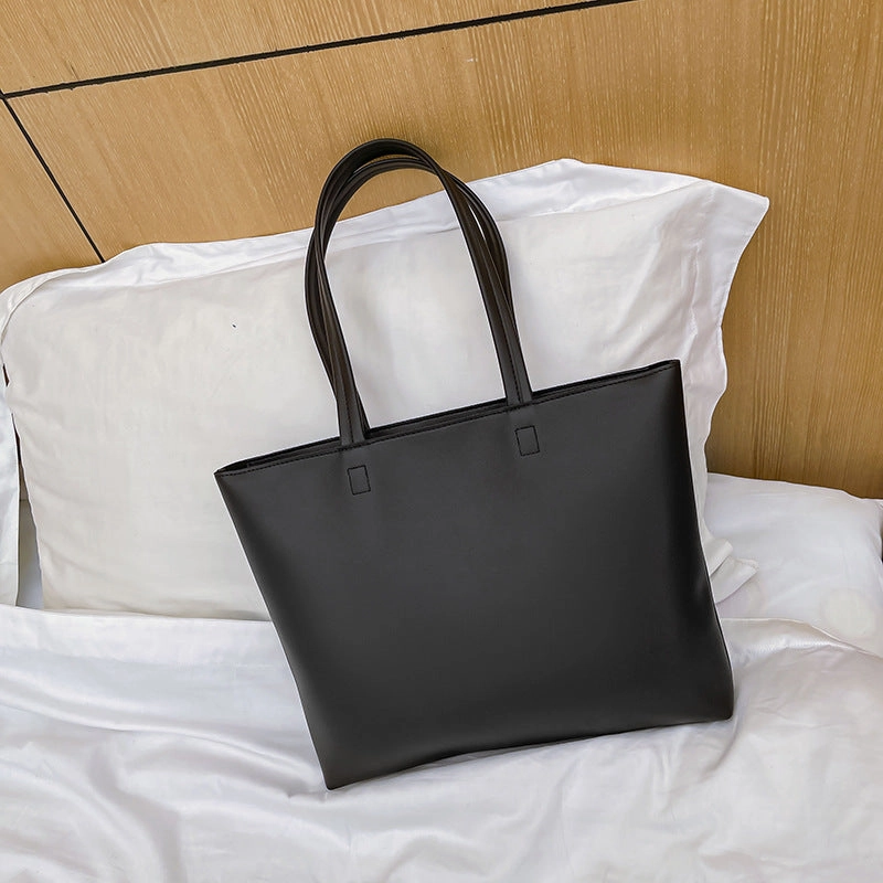 Versatile Large PU Leather Commuter Tote Bag