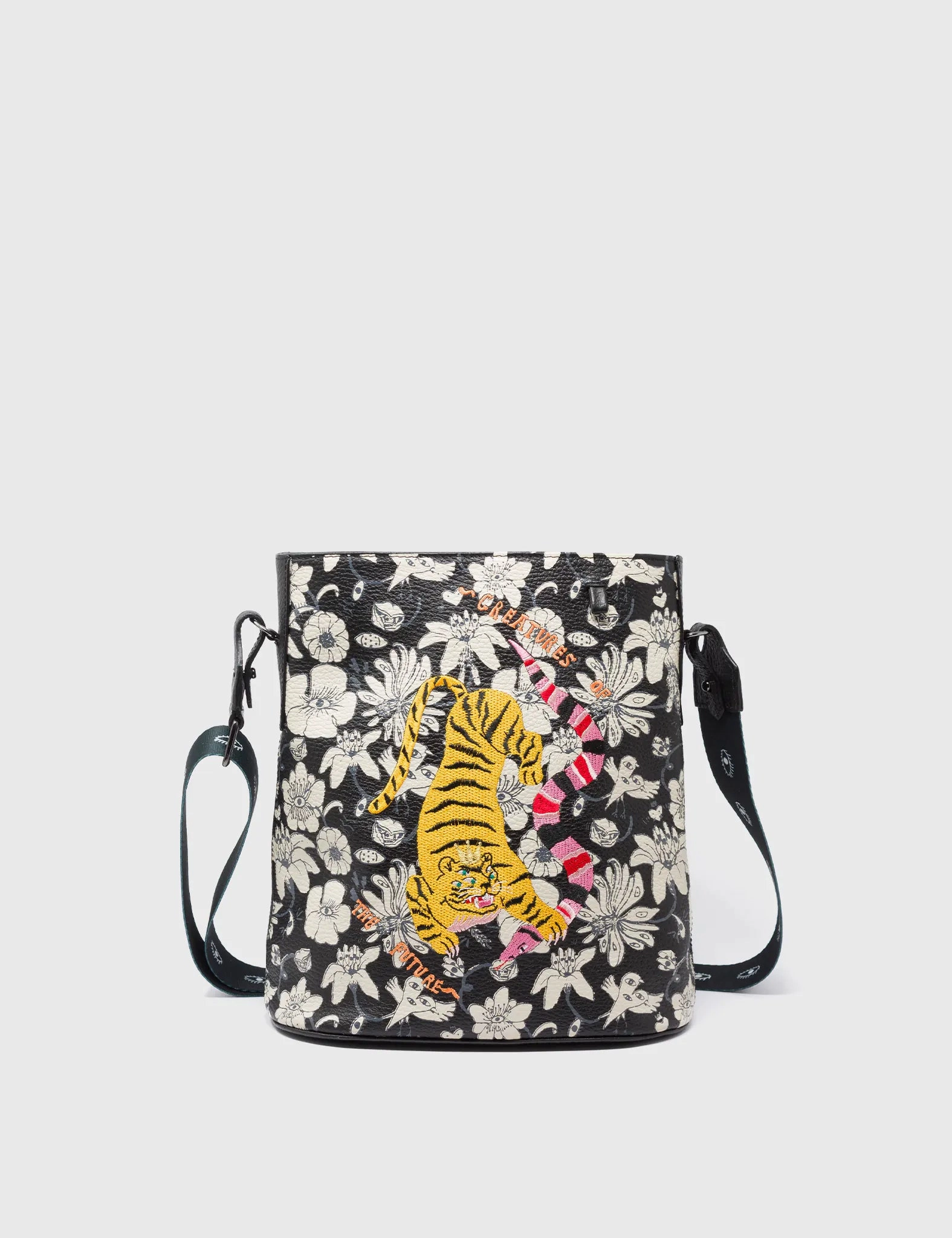 Vincent Black Leather Shoulder Bag - Tangle Tales Black Design