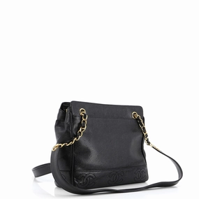 Vintage Stitched CC Shoulder Bag Caviar Small
