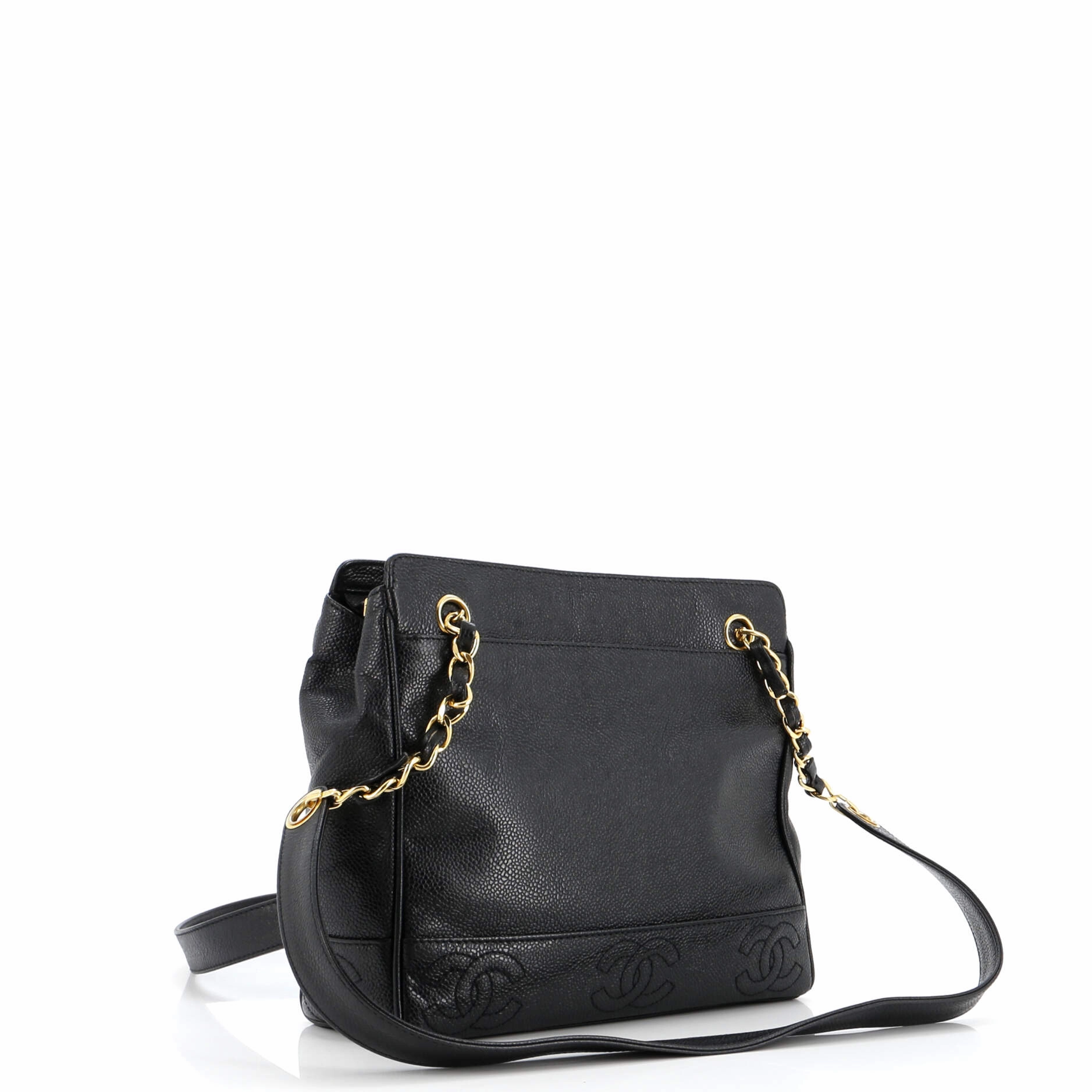 Vintage Stitched CC Shoulder Bag Caviar Small
