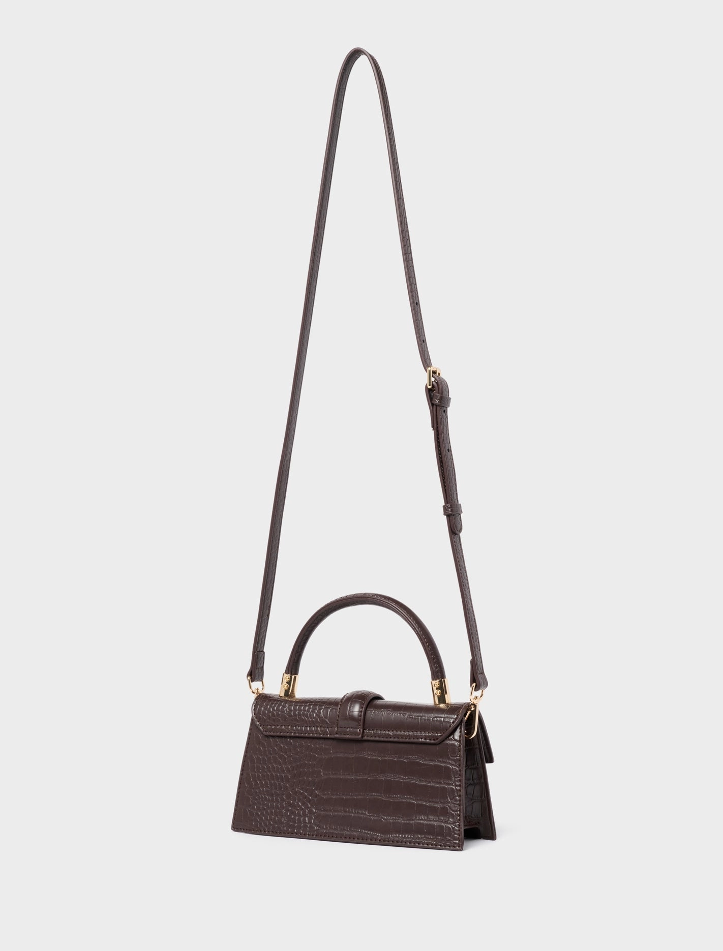 Violet Lock Detail Top Handle Bag