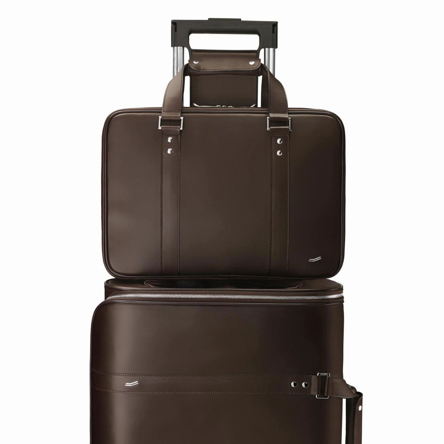 Vocier 2-Piece Travel Set Leather Briefcase & Dopp Kit