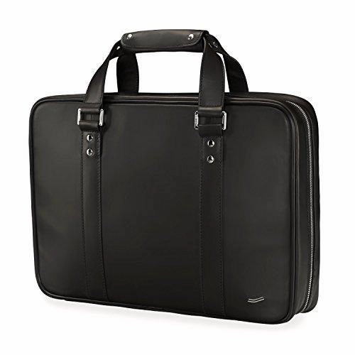 Vocier 3-Piece Travel Set Zero Crease System, Leather Briefcase & Dopp Kit