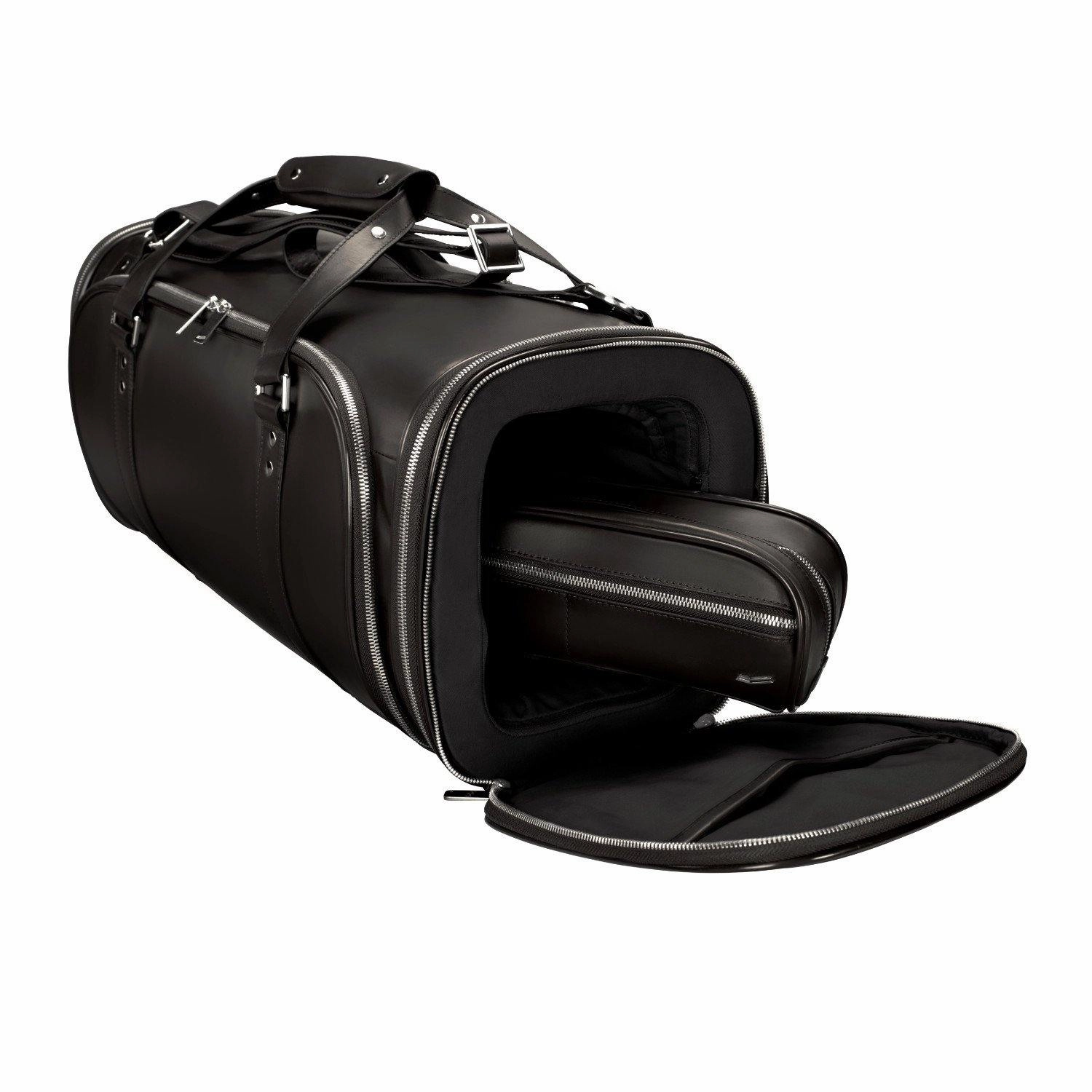 Vocier 3-Piece Travel Set Zero Crease System, Leather Travel Bag & Leather Briefcase