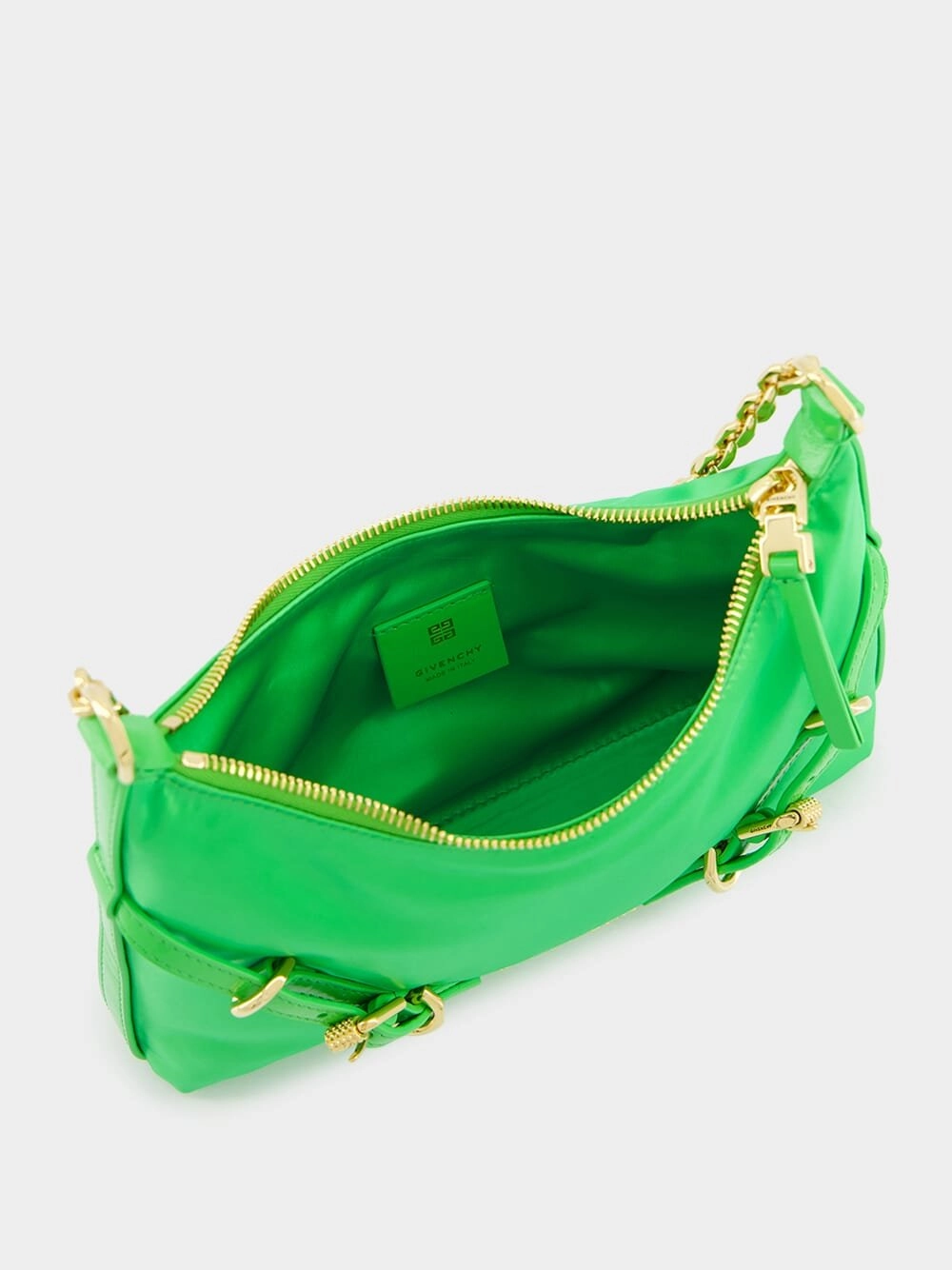 Voyou Party Green Bag In Nylon Satin