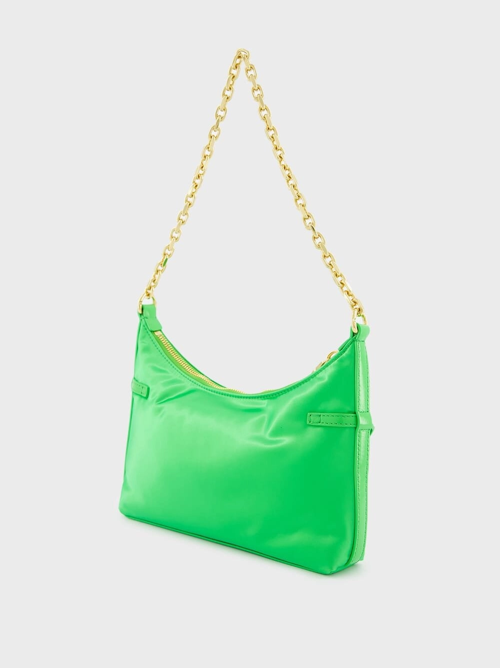 Voyou Party Green Bag In Nylon Satin