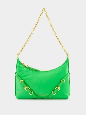 Voyou Party Green Bag In Nylon Satin