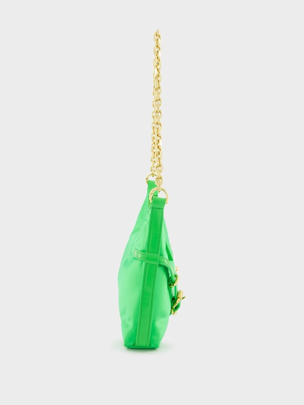 Voyou Party Green Bag In Nylon Satin