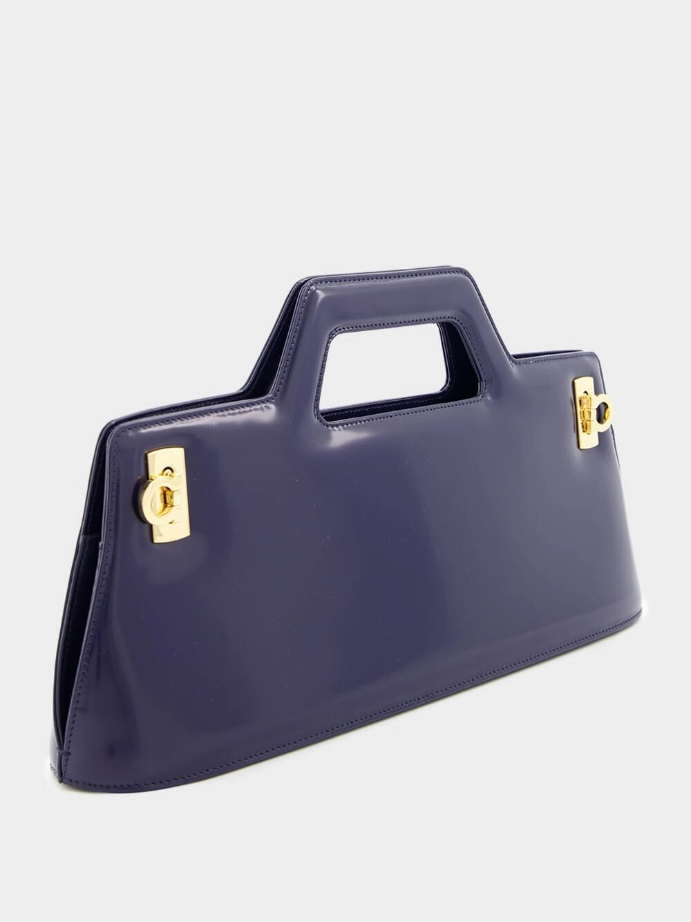 Wanda East-West Top Handle Blue Bag