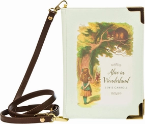 Well Read Co Crossbody Purse Handbag for Book Lovers - Alice in Wonderland Turquoise, Vegan Leather, Small