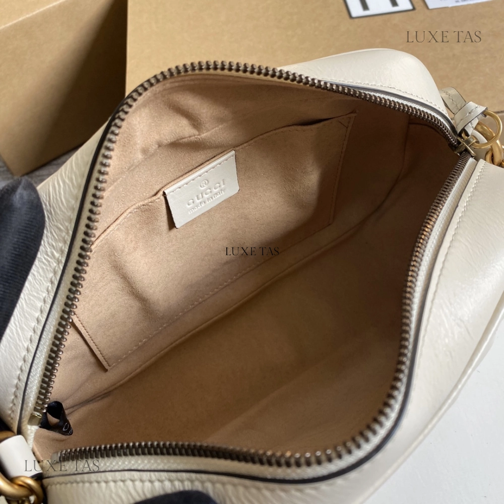 White Leather GG Marmont Small Shoulder Bag Leather Shoulder Bag for Women