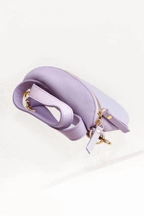 Women Leather Fanny Handbag In Lilac