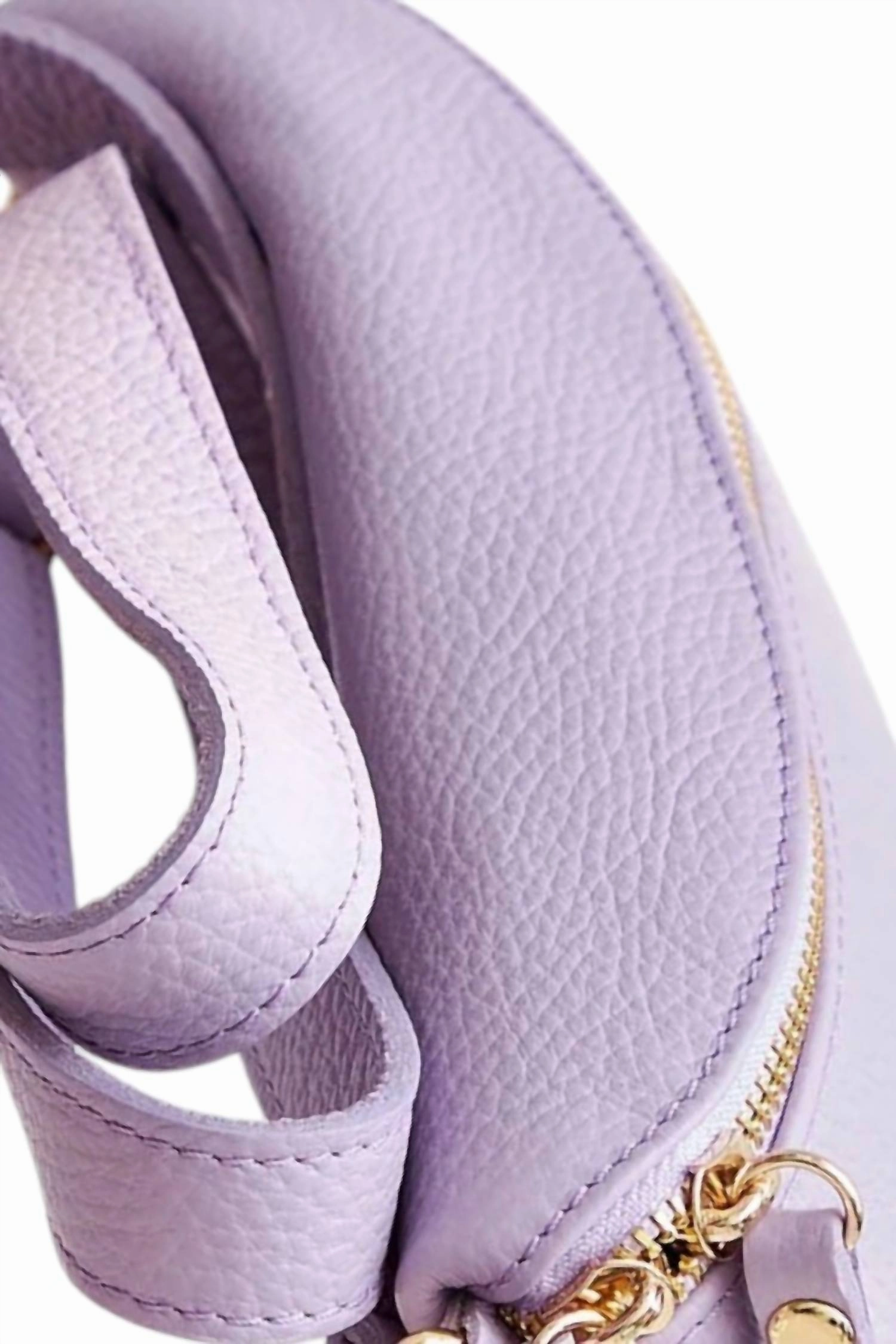 Women Leather Fanny Handbag In Lilac