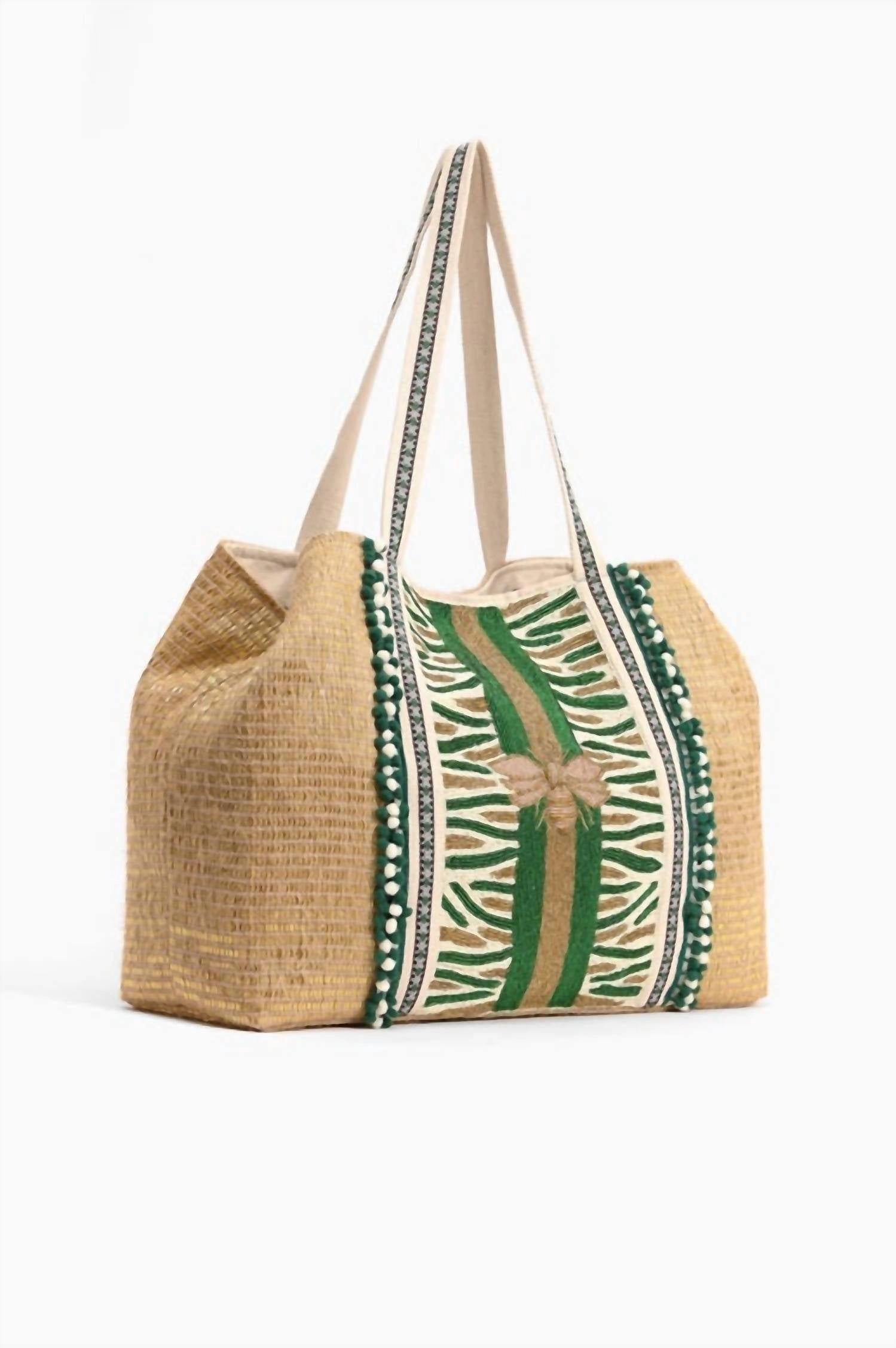 Women's Bee Embellished Tote Bag In Brown/green