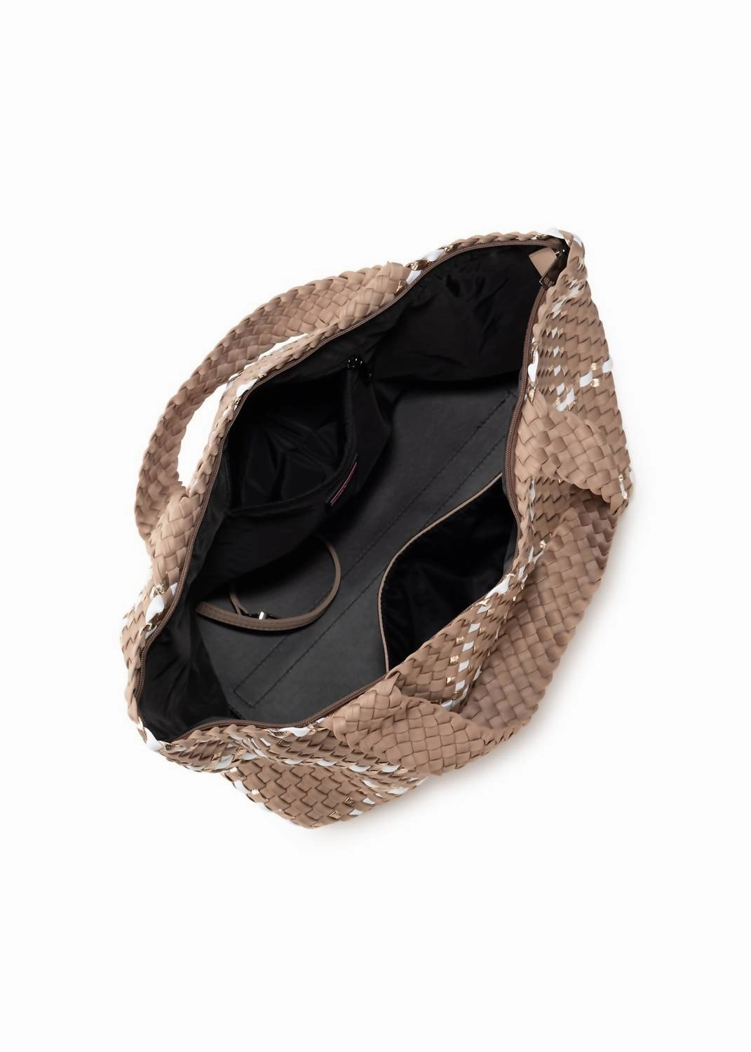 Women's Bobbi Woven Tote Bag In Latte/rose Gold