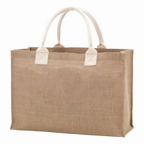 Women's Canvas And Burlap Tote Bag In Brown