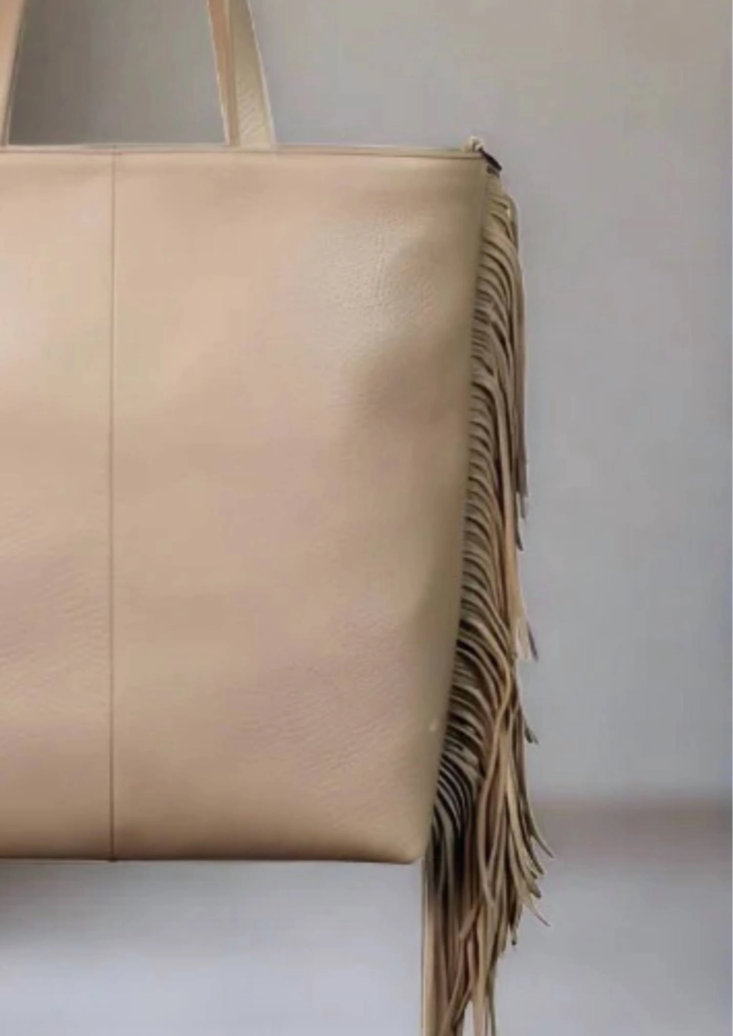 Women's Karma Fringed Tote Bag In Beige