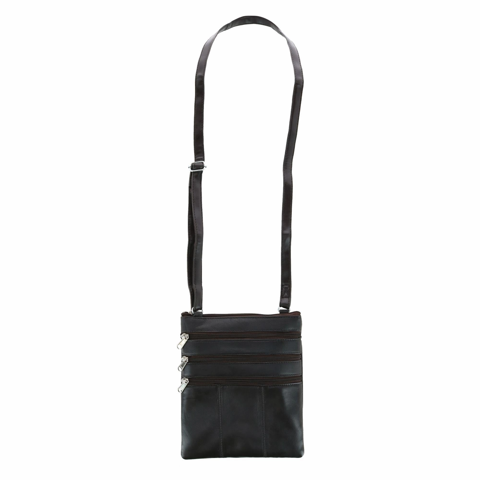 Women's Leather Phone Pocket Crossbody Handbag