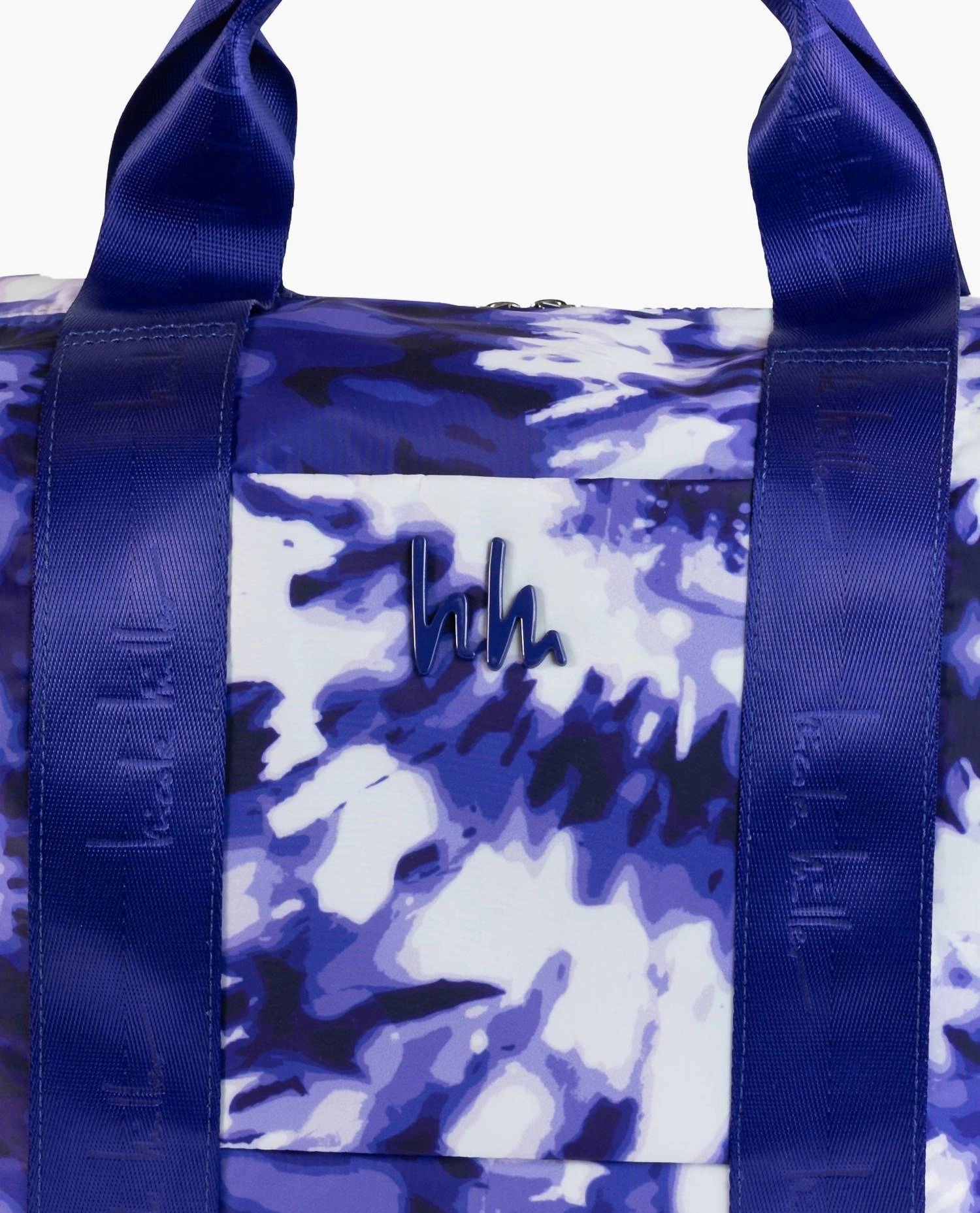 Women's Nylon Crossbody Weekender Bag In Blue Tie Dye