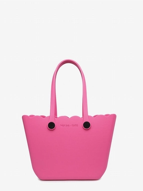 Women's Rose Scalloped Versa Tote With Interchangeable Straps In Hot Pink