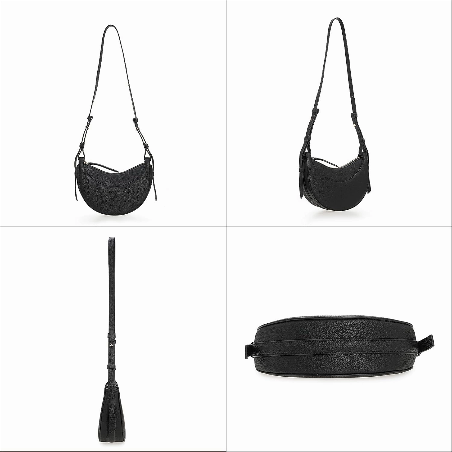 Women's Saddle Bag Lychee Grain Leather Single Shoulder Crossbody Bag