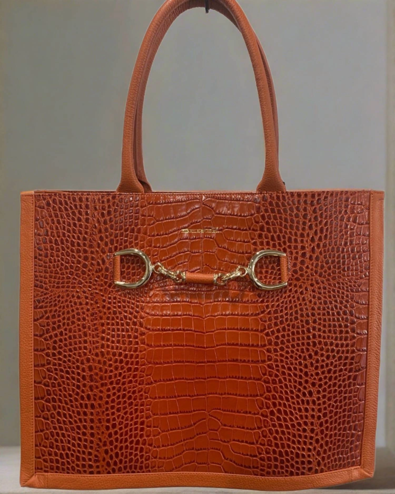 Women's Terra Leather Tote Bag In Orange