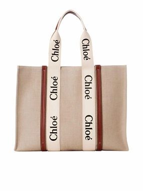 Women's Woody Tote Bag In White & Brown