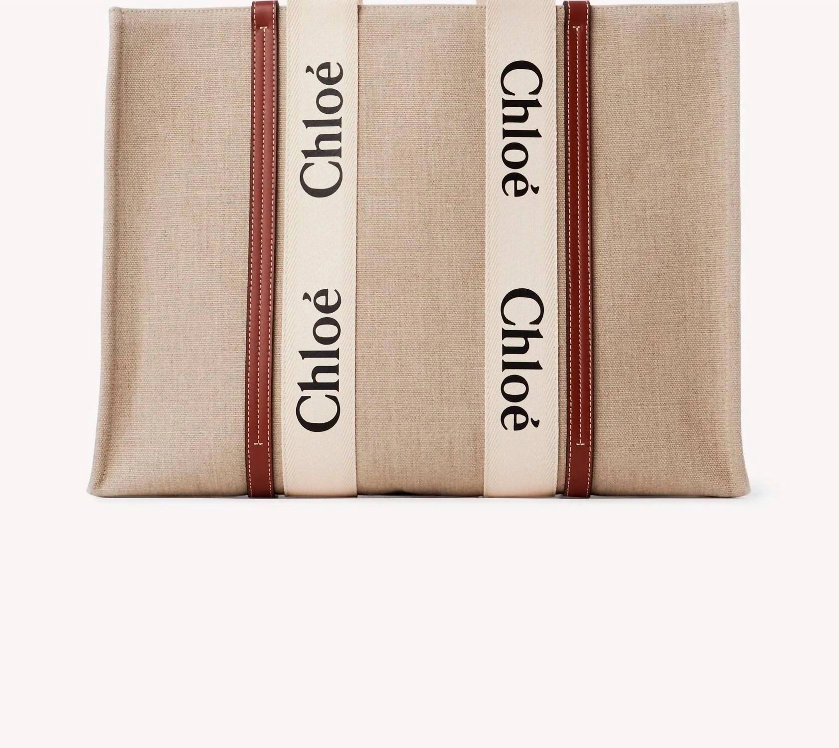 Women's Woody Tote Bag In White & Brown