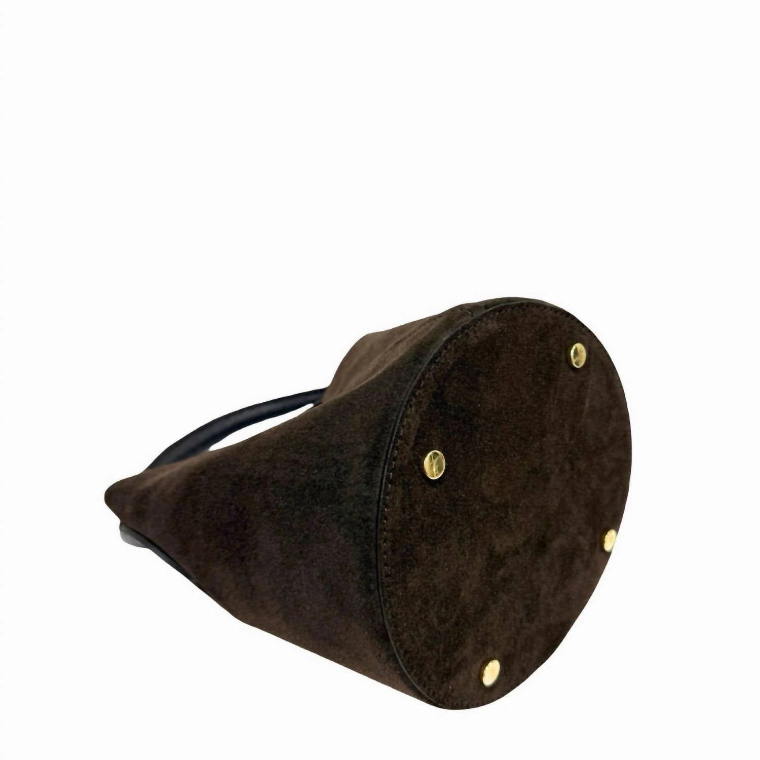 Women Suede Bucket Bag In Chocolate Brown Suede