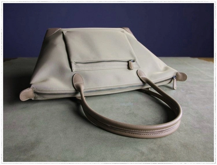 Womens Light Pink Nylon Shoulder Tote Small Pink Nylon Handbag Purse for Ladies