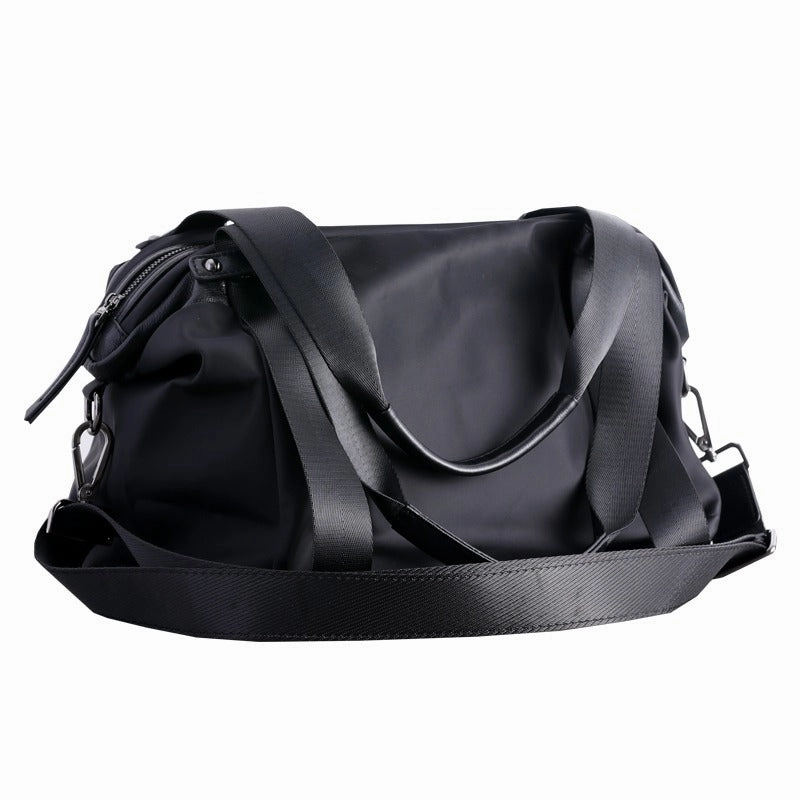 Womens Nylon Leather Gym Handbags Womens Black Nylon Gym Purse Nylon Work Shoulder Purse for Ladies