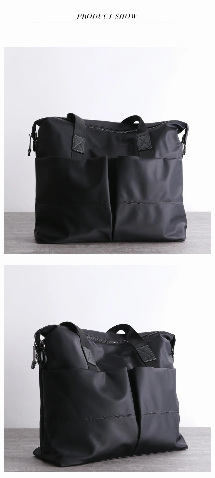 Womens Nylon Leather Shoulder Handbags Womens Black Nylon Travel Purse Nylon Handbag Purse for Ladies