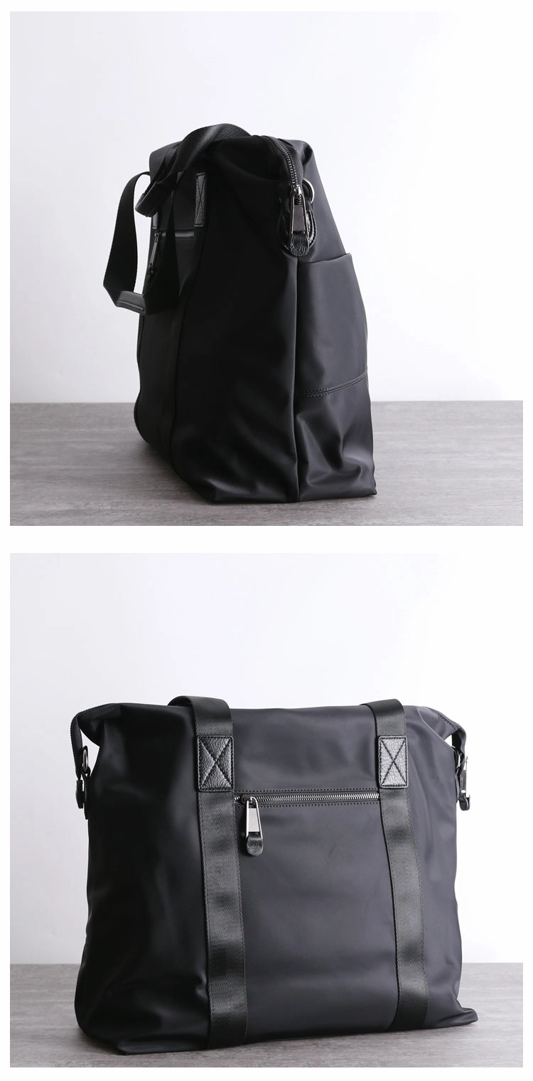 Womens Nylon Leather Shoulder Handbags Womens Black Nylon Travel Purse Nylon Handbag Purse for Ladies