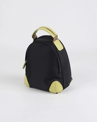 Womens Nylon Small Backpack Purse Gray&Yellow Convertible Crossbody Bag Nylon Backpack Shoulder Bag for Ladies
