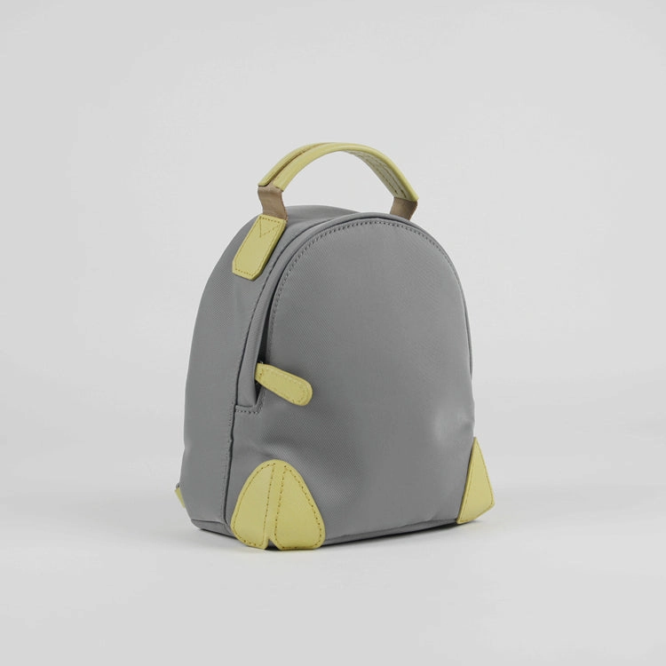 Womens Nylon Small Backpack Purse Gray&Yellow Convertible Crossbody Bag Nylon Backpack Shoulder Bag for Ladies