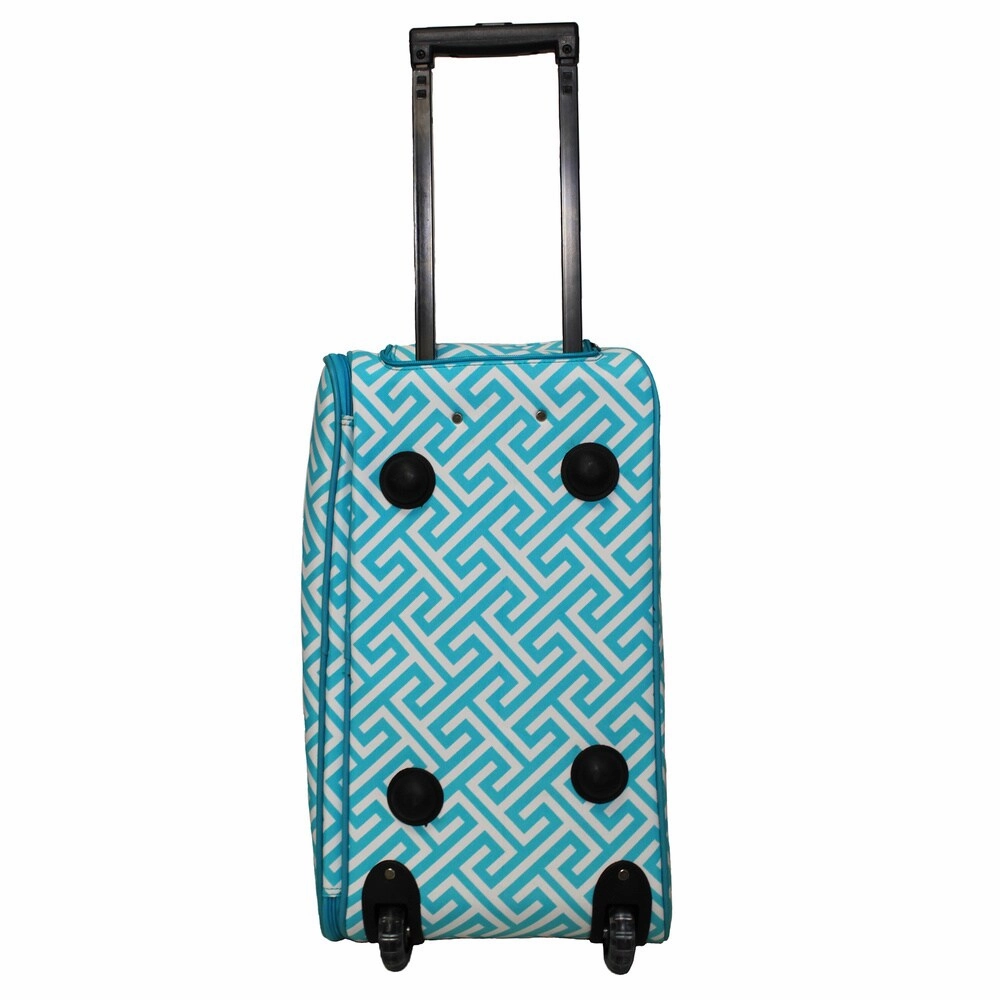 World Traveler Greek Key 21-inch Carry-on Rolling Duffle Bag
