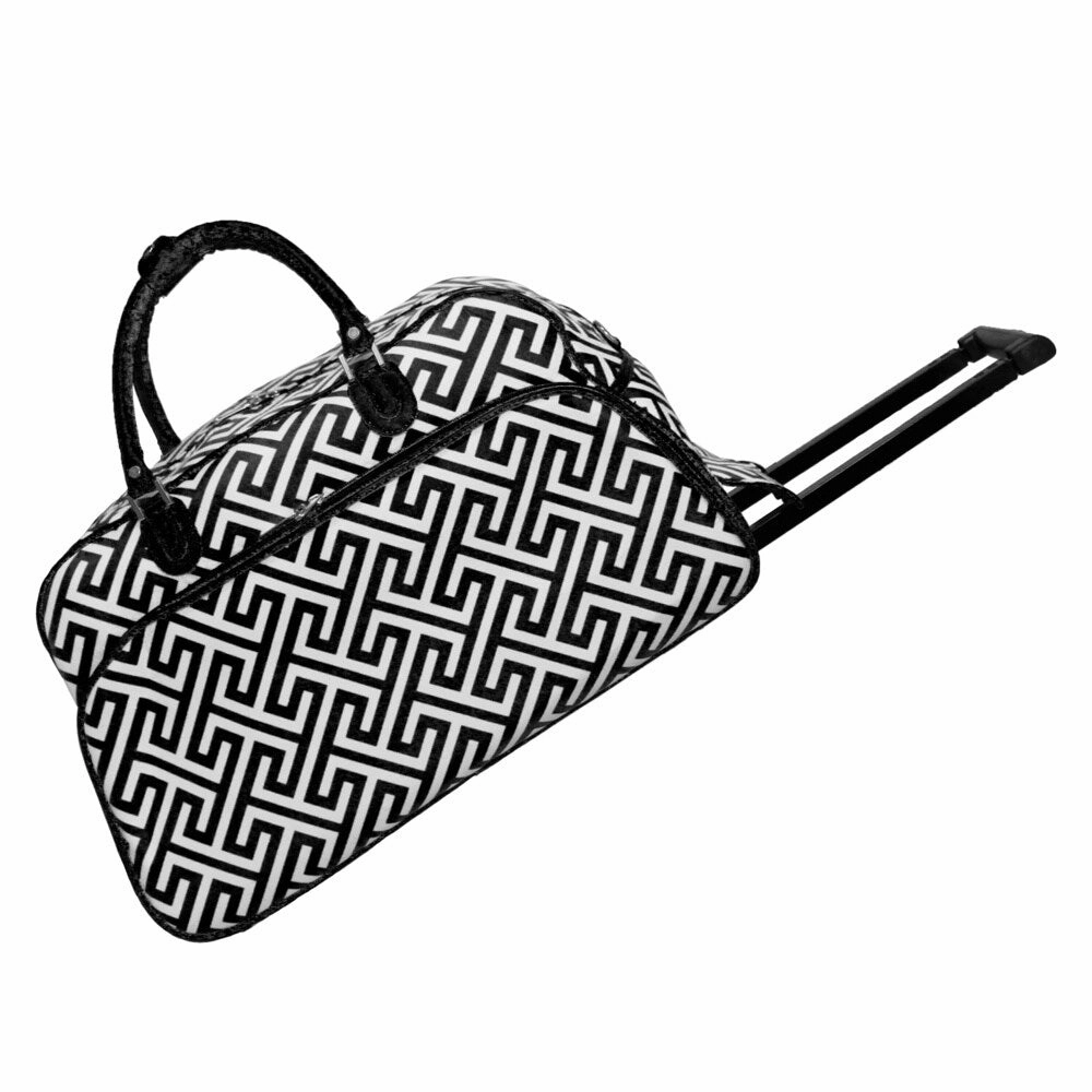World Traveler Greek Key 21-inch Carry-on Rolling Duffle Bag