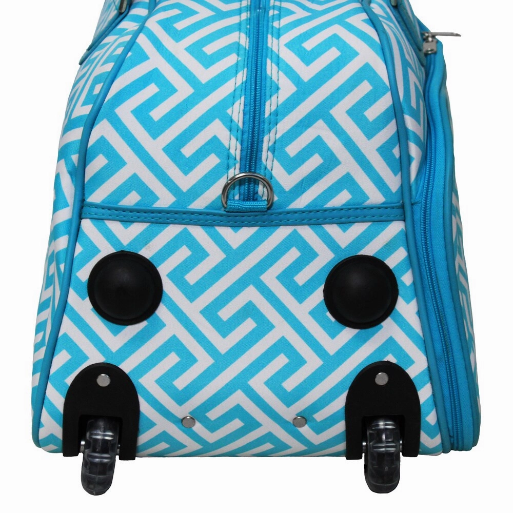 World Traveler Greek Key 21-inch Carry-on Rolling Duffle Bag