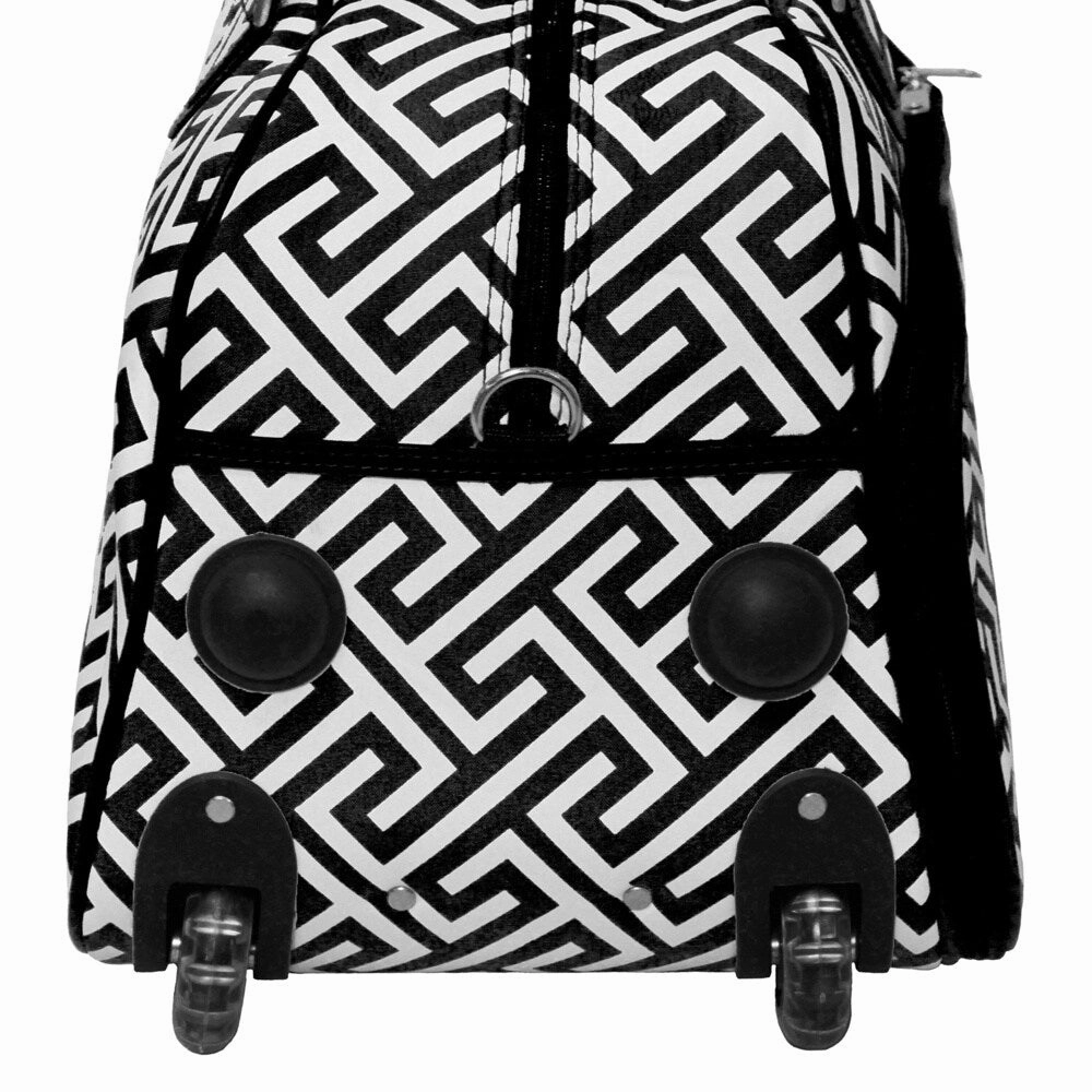 World Traveler Greek Key 21-inch Carry-on Rolling Duffle Bag