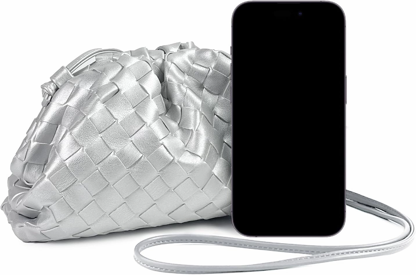 Woven Dumpling Bag for Women Clutch Purses, Cloud Crossbody Handbag Soft Shoulder Bag