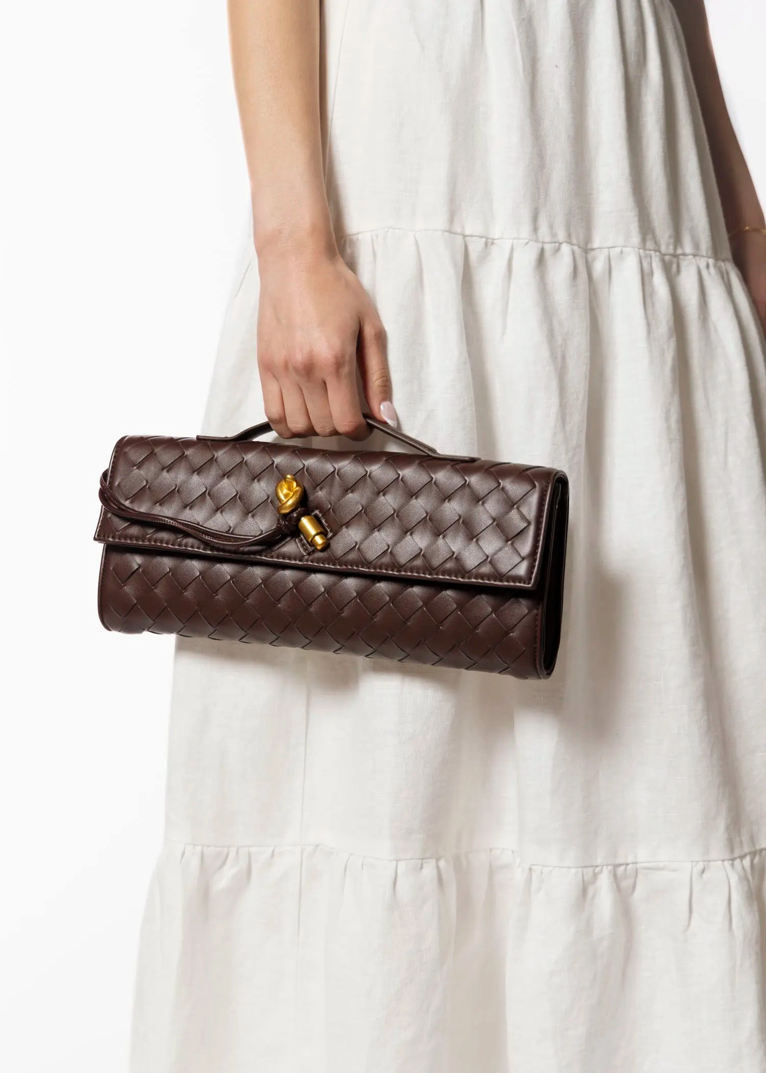Woven Leather Clutch