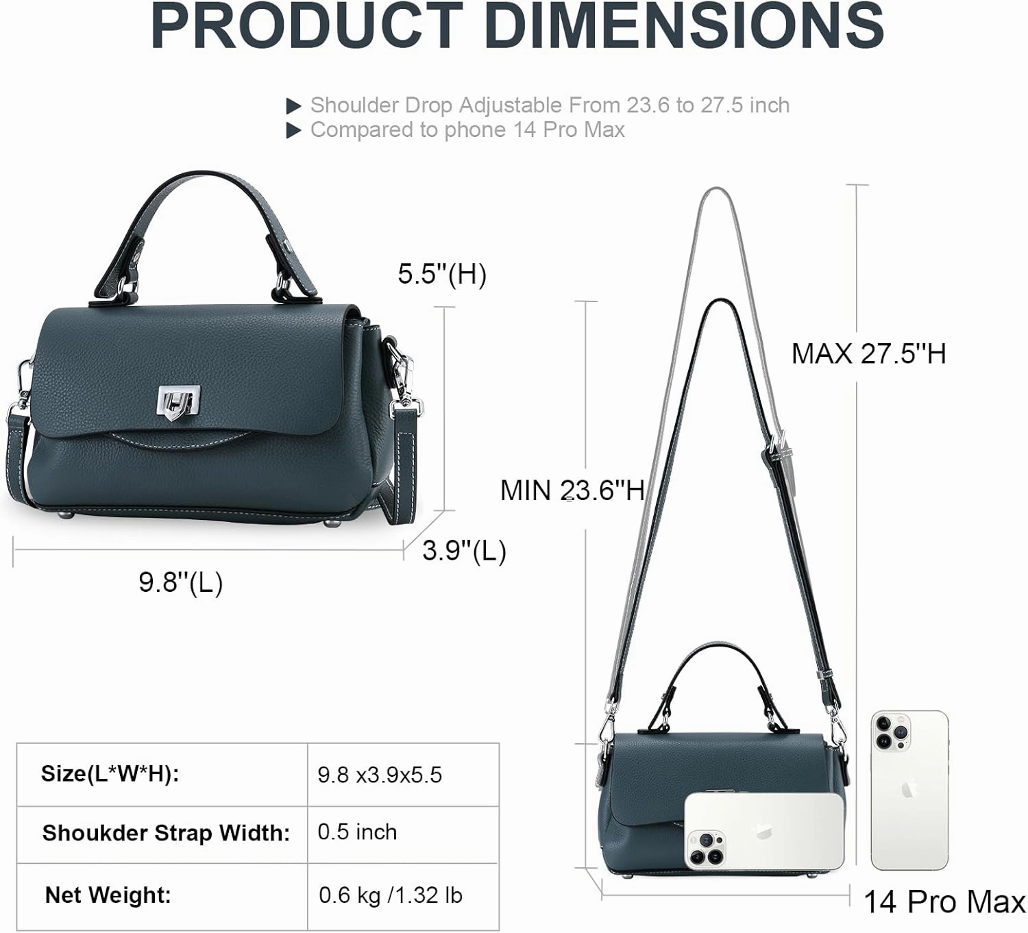 Yonami Genuine Leather Purses - Women's Designer Crossbody Bags C Small Purses for Women, Women's Shoulder Handbags