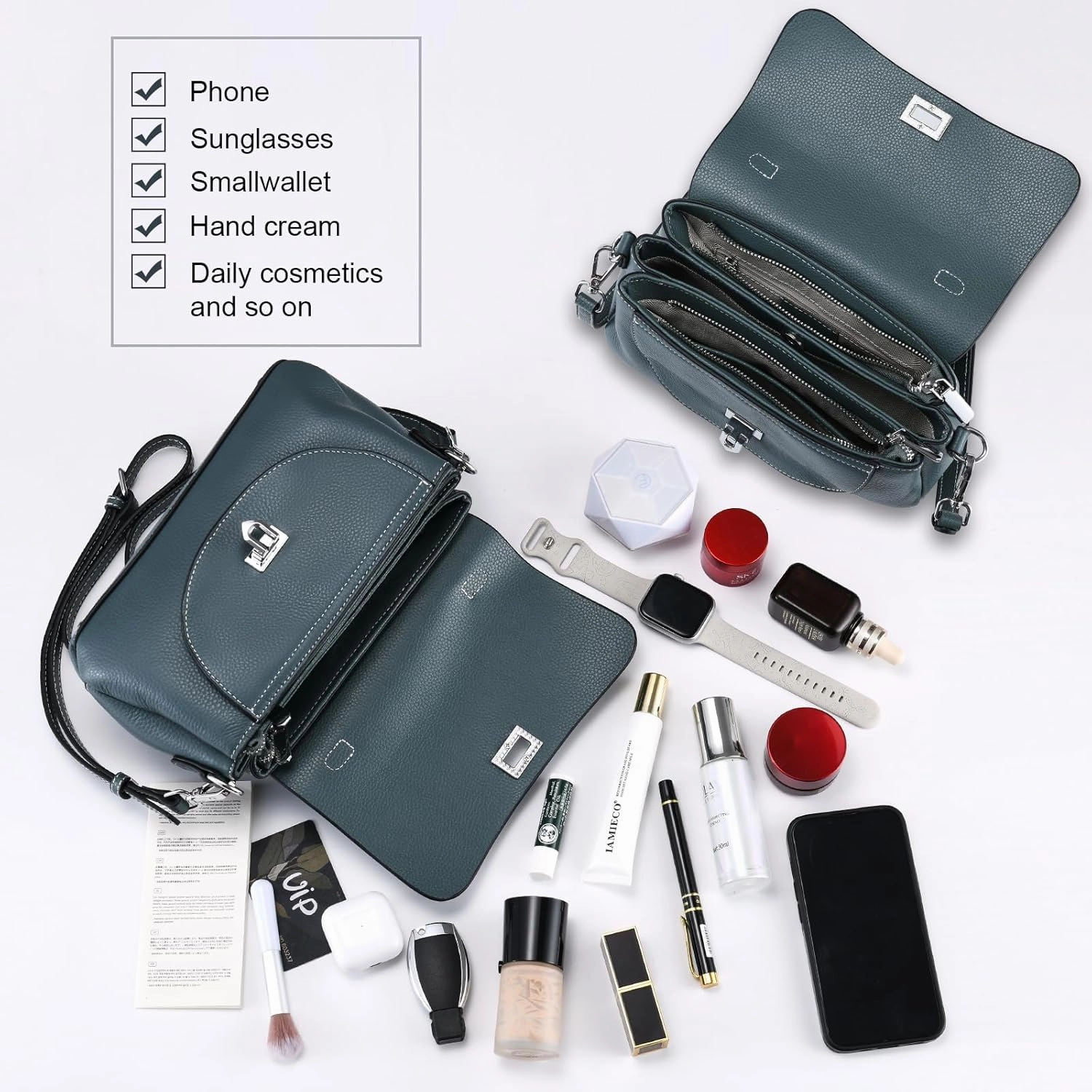 Yonami Genuine Leather Purses - Women's Designer Crossbody Bags C Small Purses for Women, Women's Shoulder Handbags