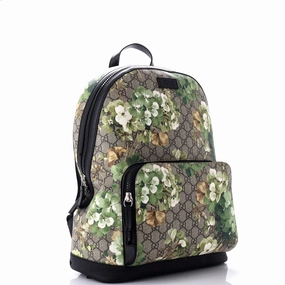 Zip Pocket Backpack Blooms Print GG Coated Canvas Medium